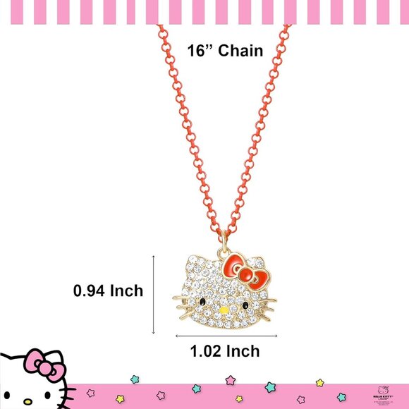 Official Sanrio Pave Pendant Necklace 16" + 3" - Enchanting Gift for Her - Picture 4 of 5